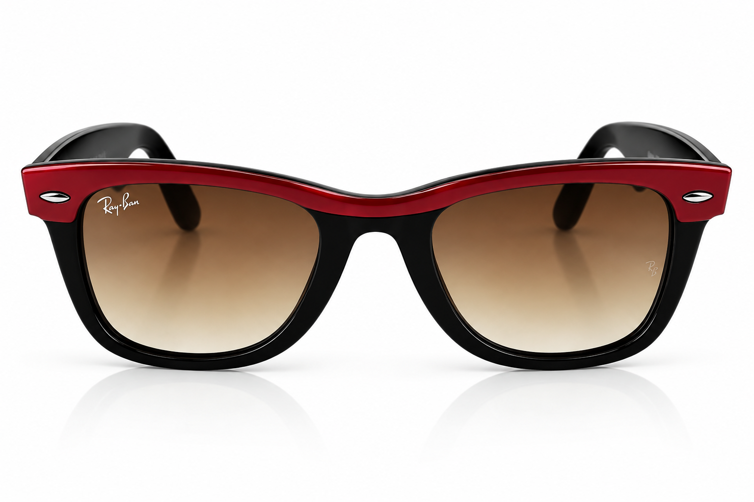 Ray-Ban RB2240 Wayfarer Street Neat Red on Black / Clear Gradient Brown