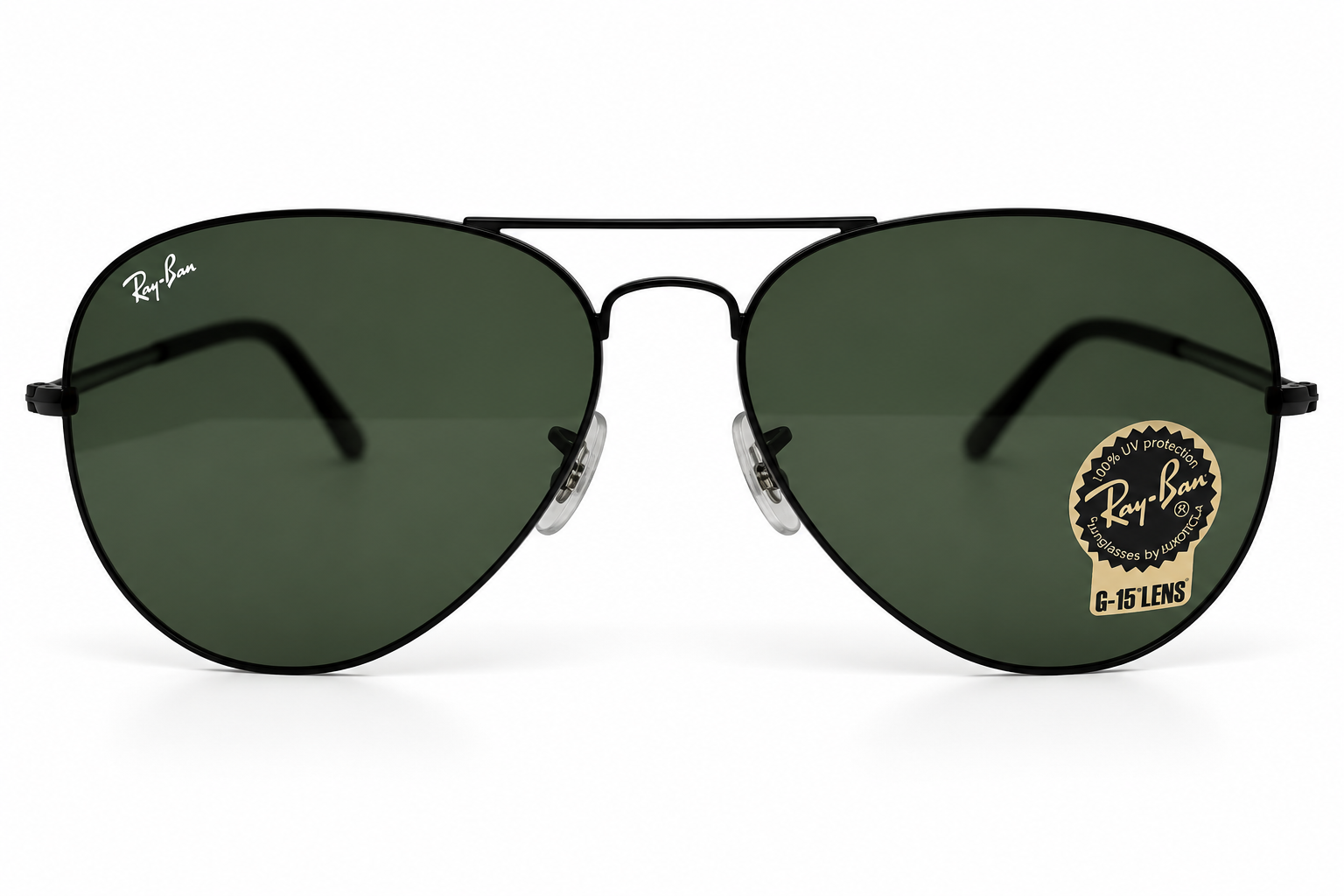 Ray-Ban RB3026 Aviator Large Metal II Black / Green