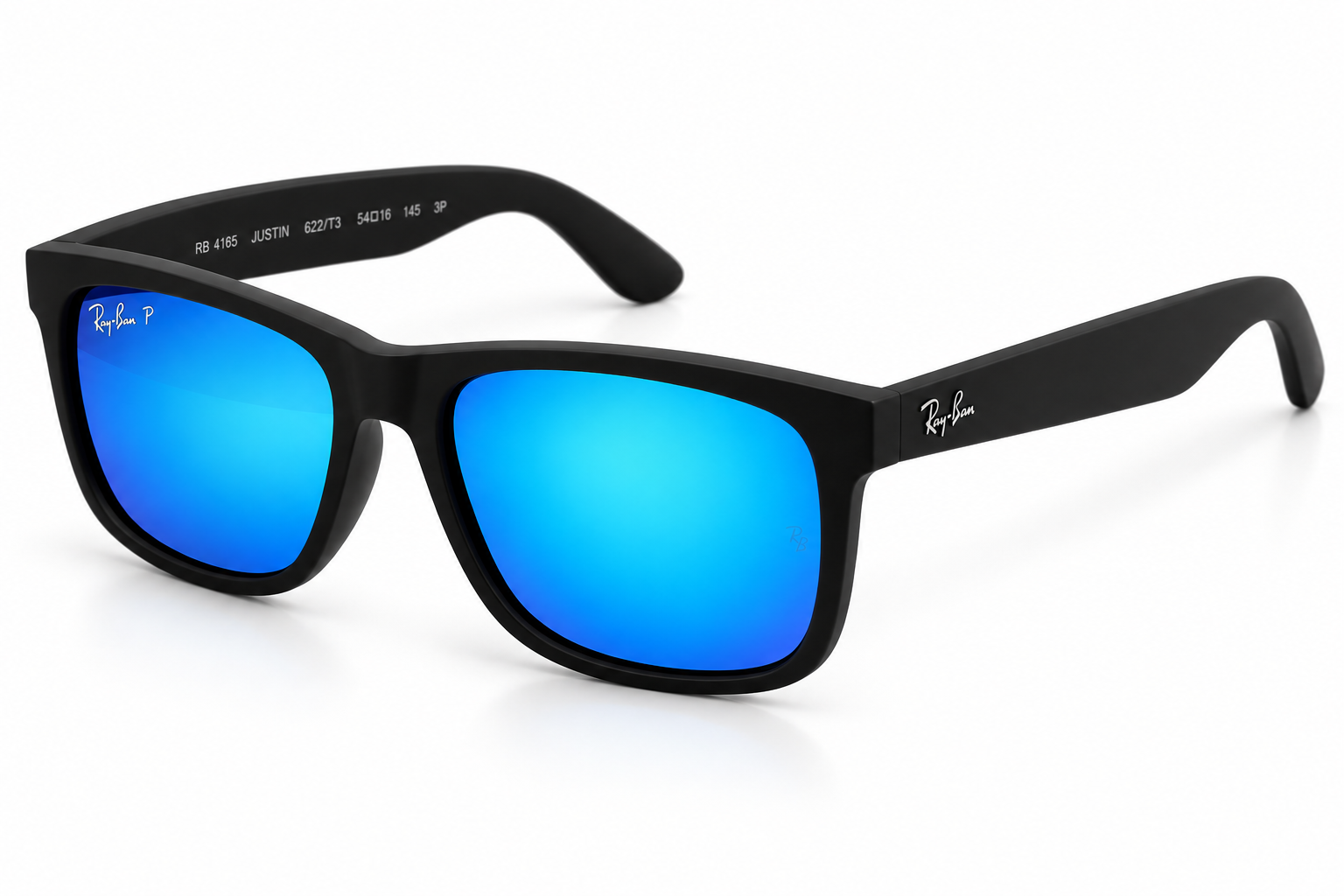 Ray-Ban RB4165 Justin Matter Rubber Black / Blue Mirror
